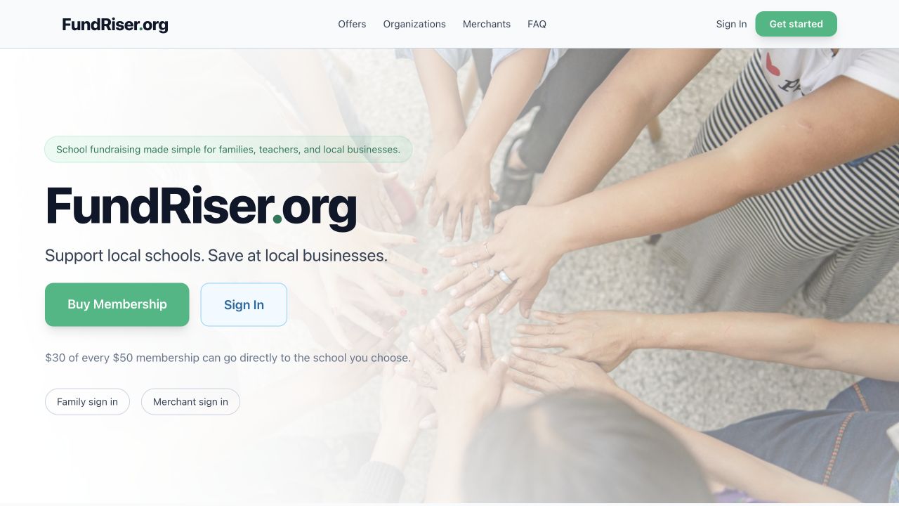 Fundriser.org website screenshot
